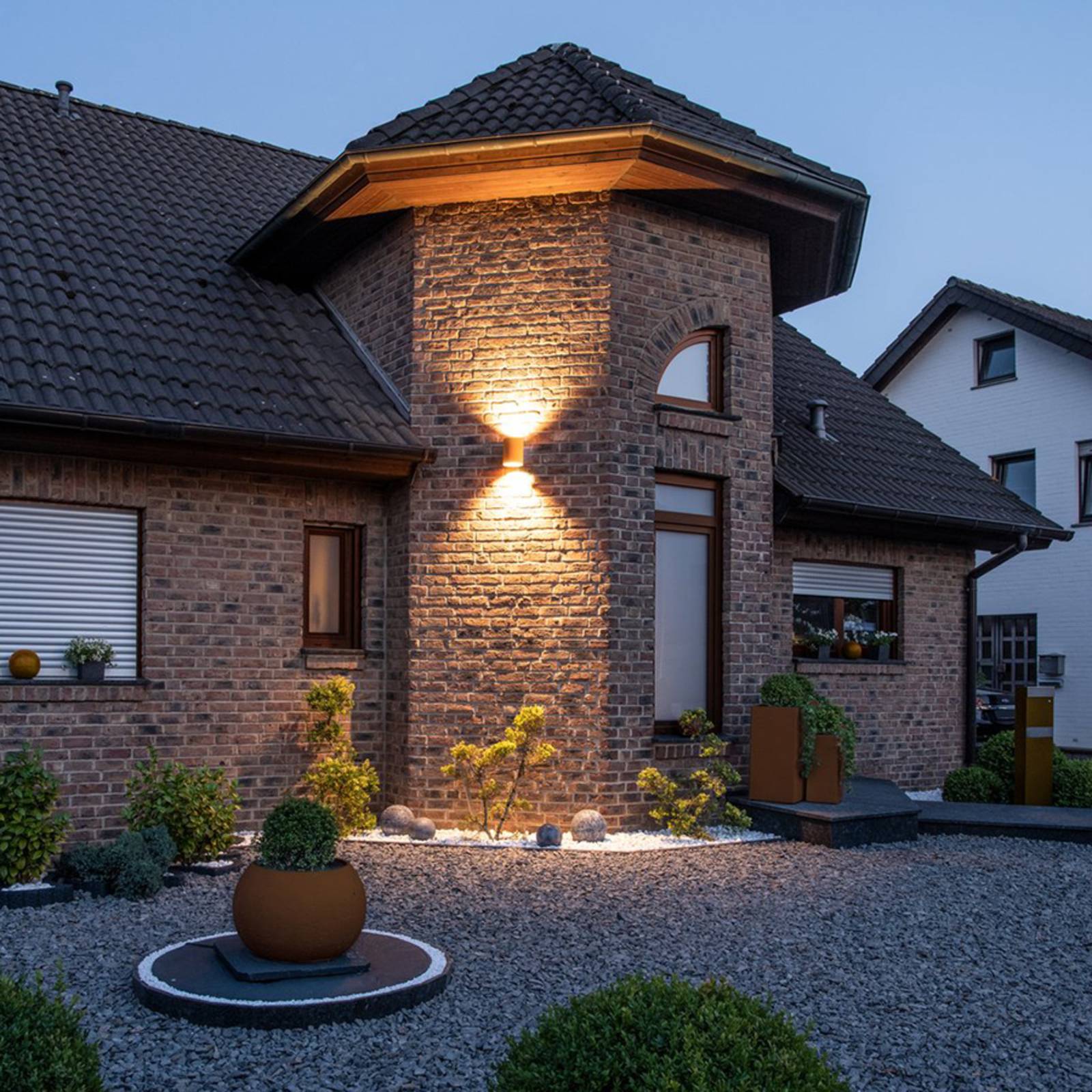 SLV Rusty LED outdoor wall light up/down cylinder Rusty, dimmable, Brown / rust, metal, Modern