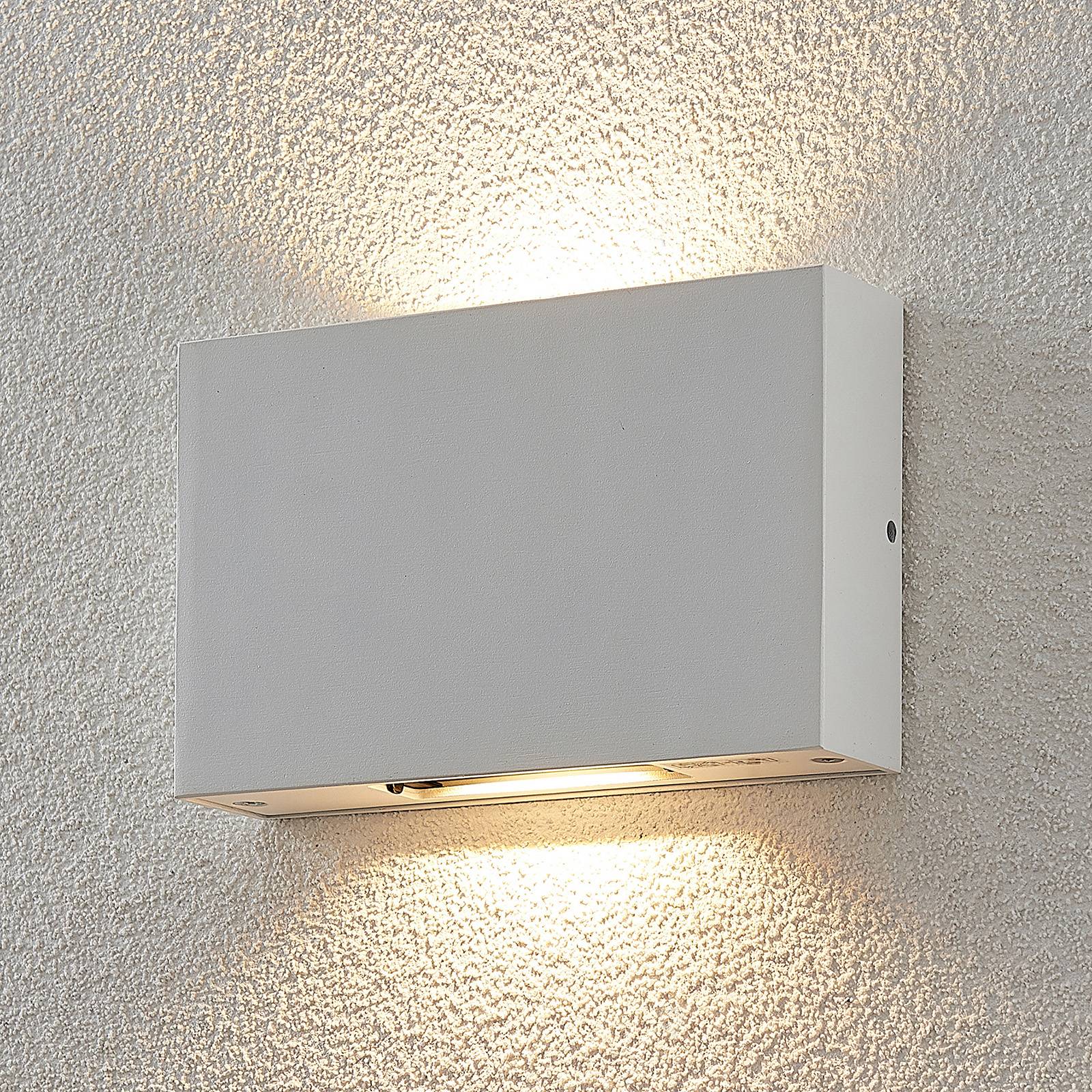LED Outdoor Wall Light Katla Lucande, White / opal, Aluminium, Modern, Outdoor Wall Light