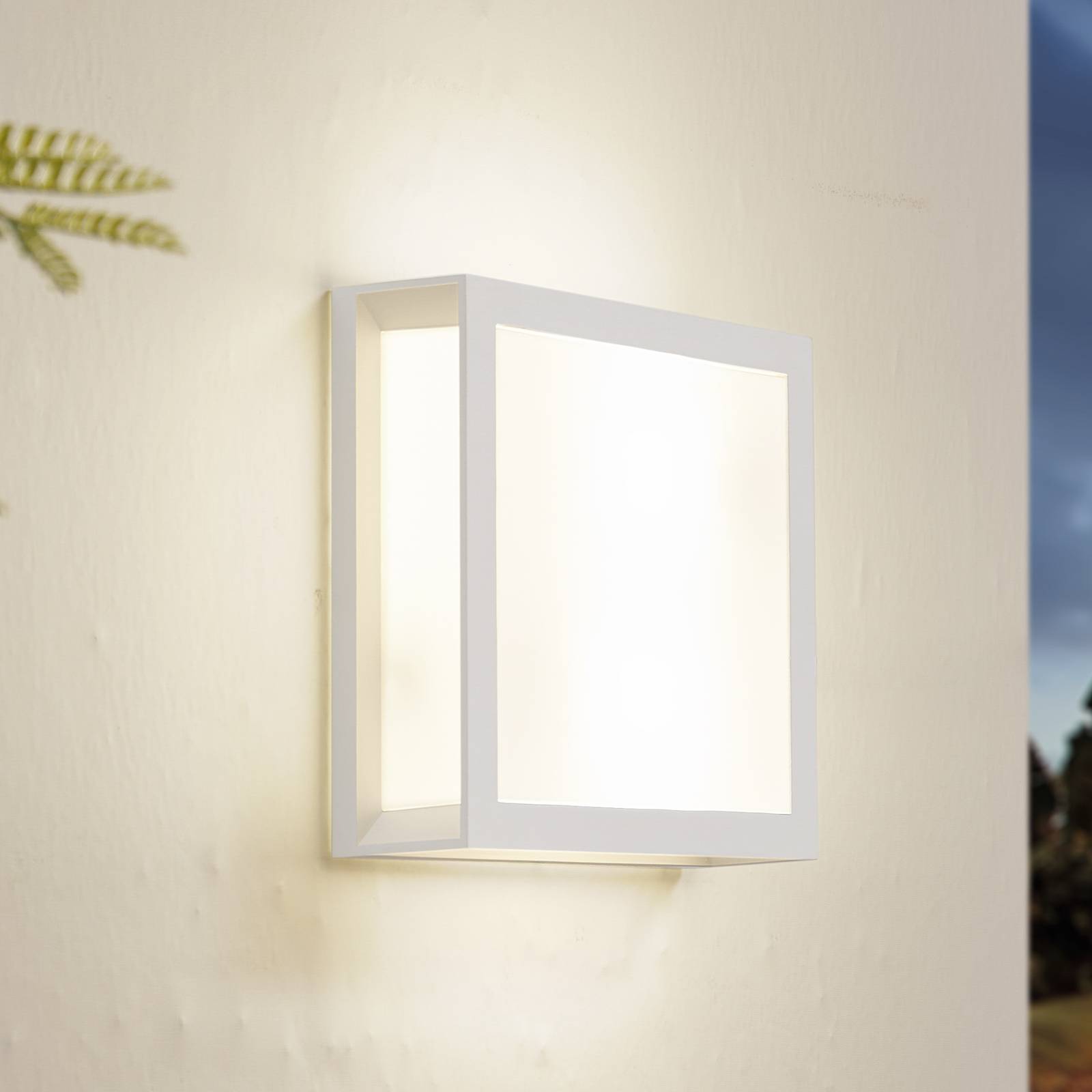 Outdoor Wall Light Sivana Lindby, dimmable, White / opal, Aluminium, Modern, Outdoor Wall Light