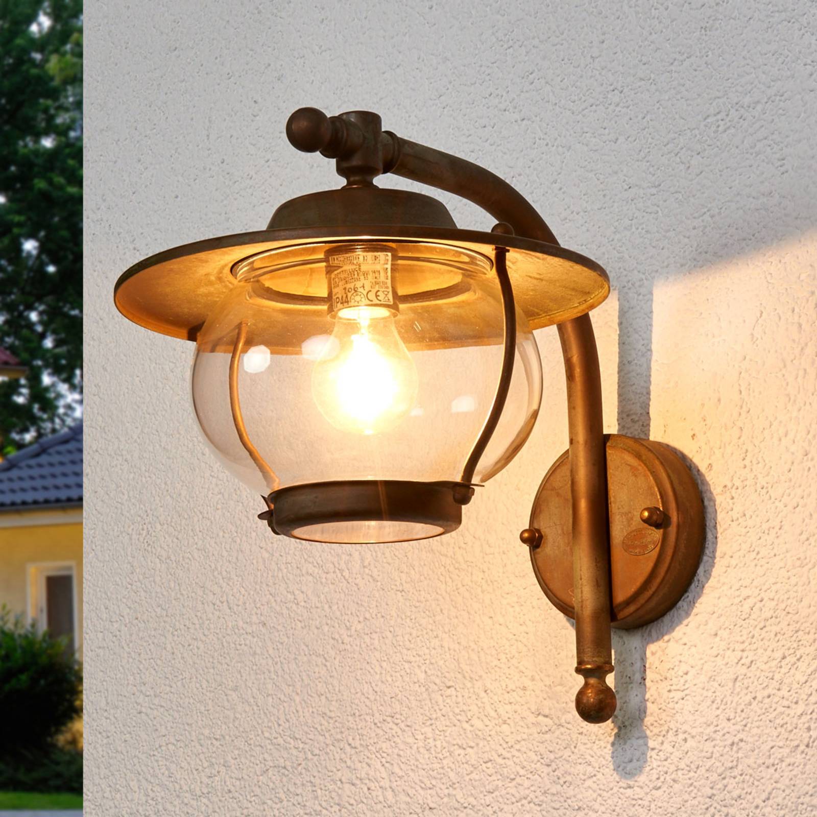 Moretti Luce Outdoor Wall Light Adessora, Bronze / antique brass, Brass, Antique, Outdoor Wall Light