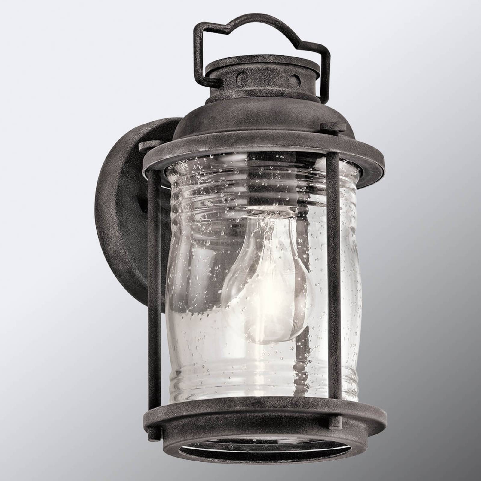 KICHLER Outdoor Wall Light Ashland Bay, Alu / grey / zinc, Glass, Vintage, Outdoor Wall Light