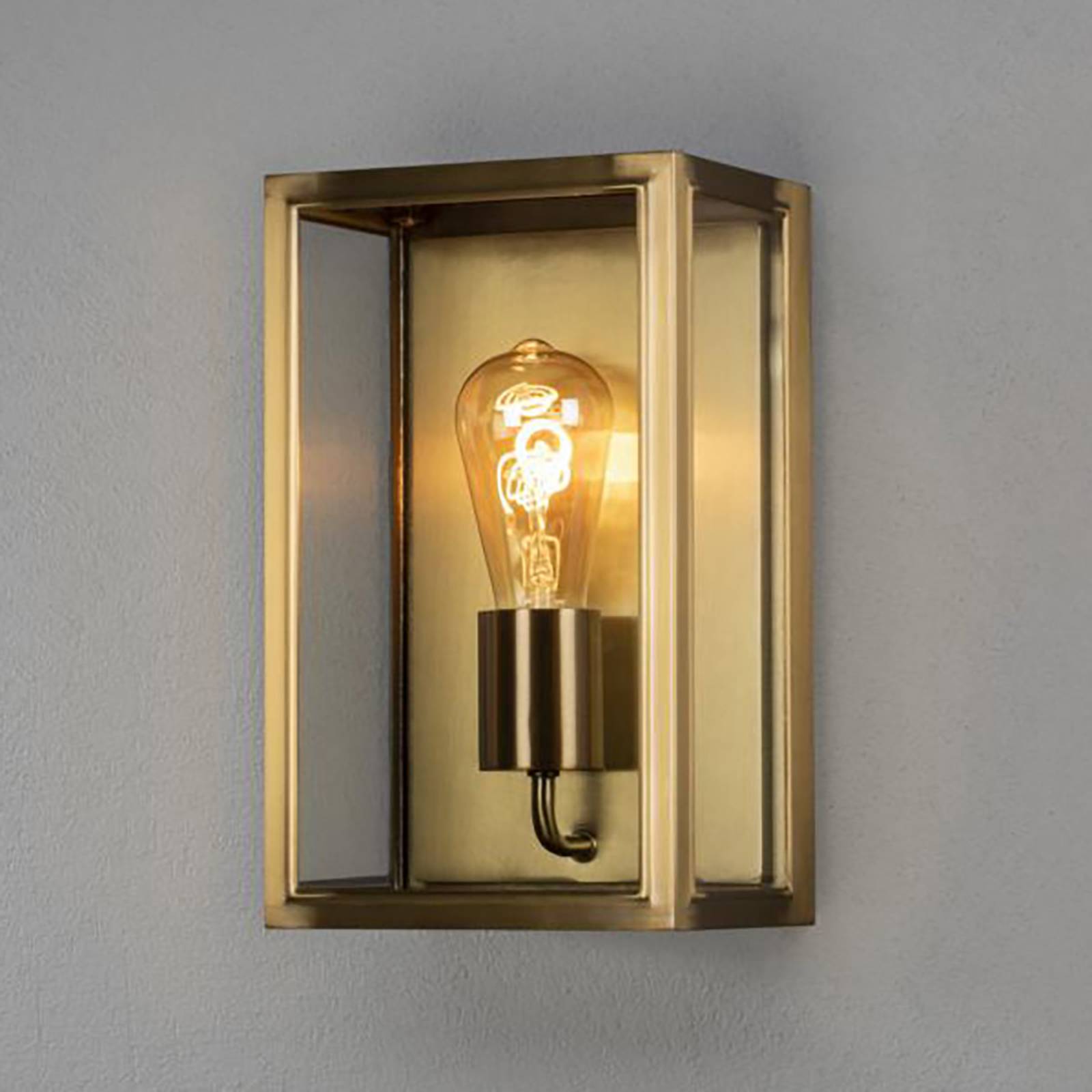 Konstsmide Outdoor Wall Light Carpi, dimmable, Brass / gold, metal, Modern, Outdoor Wall Light
