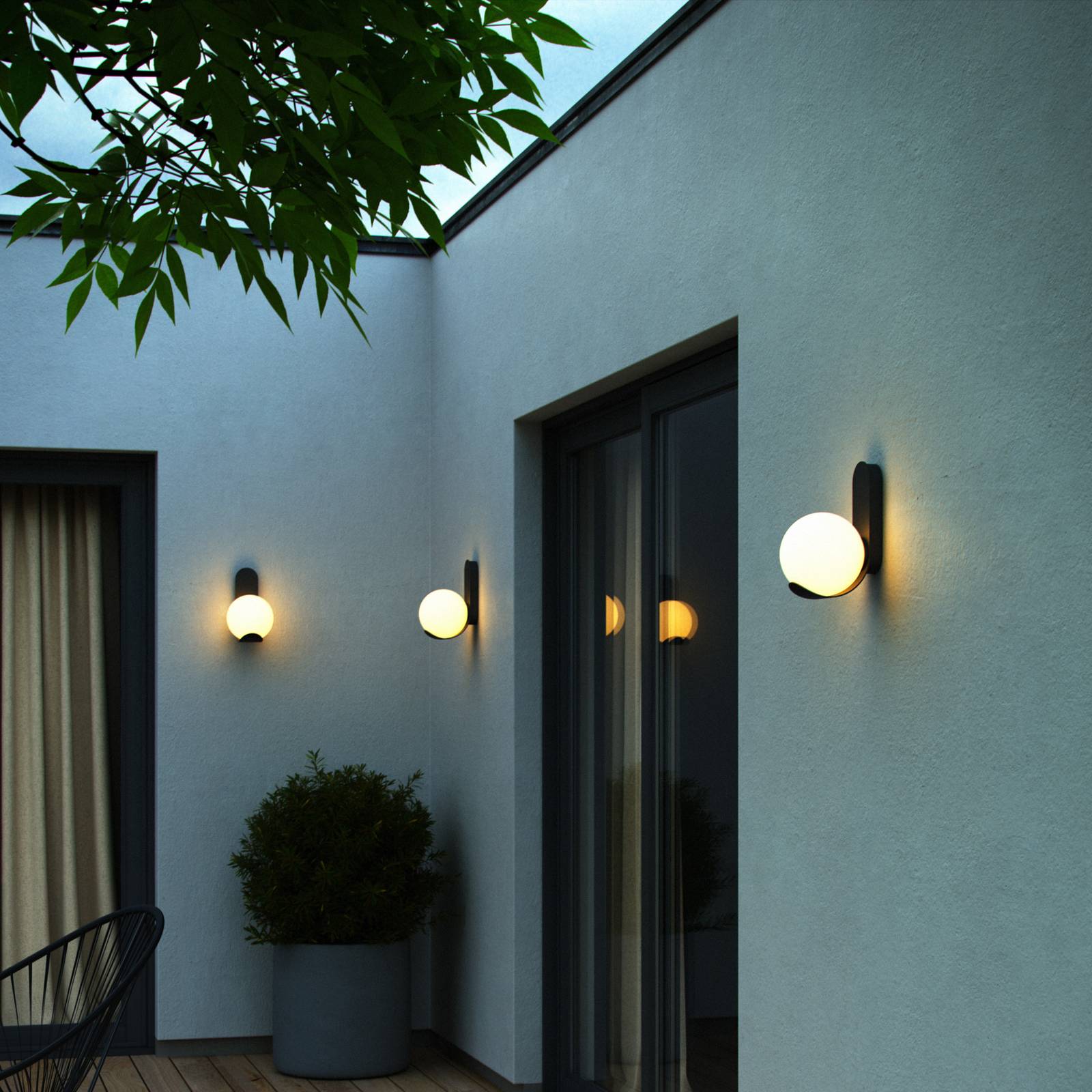 Nordlux Outdoor Wall Light Dalius, dimmable, Black, metal, Outdoor Wall Light