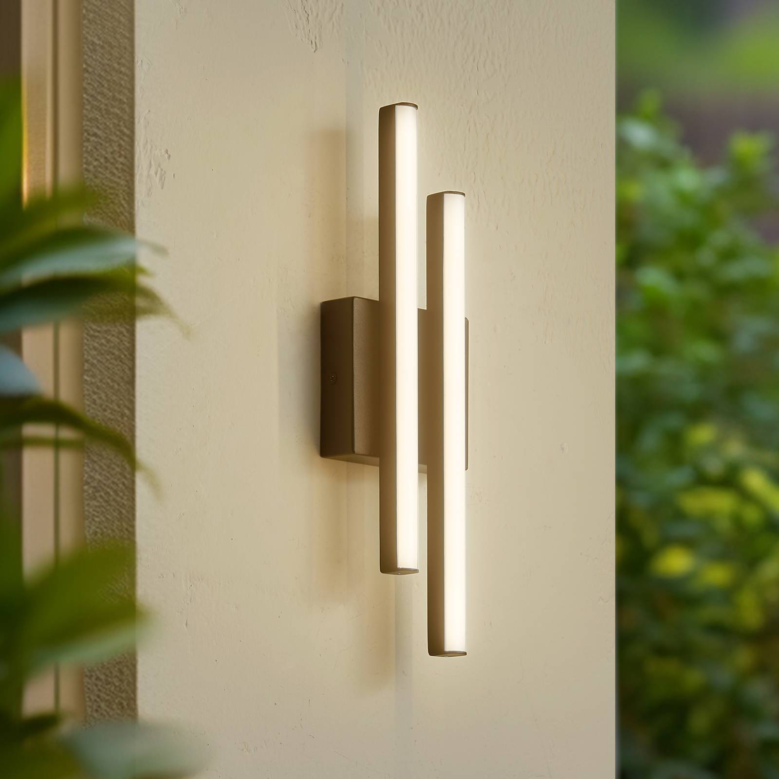 LED Outdoor Wall Light Abelia Lindby, Black, Aluminium, Modern, Outdoor Wall Light
