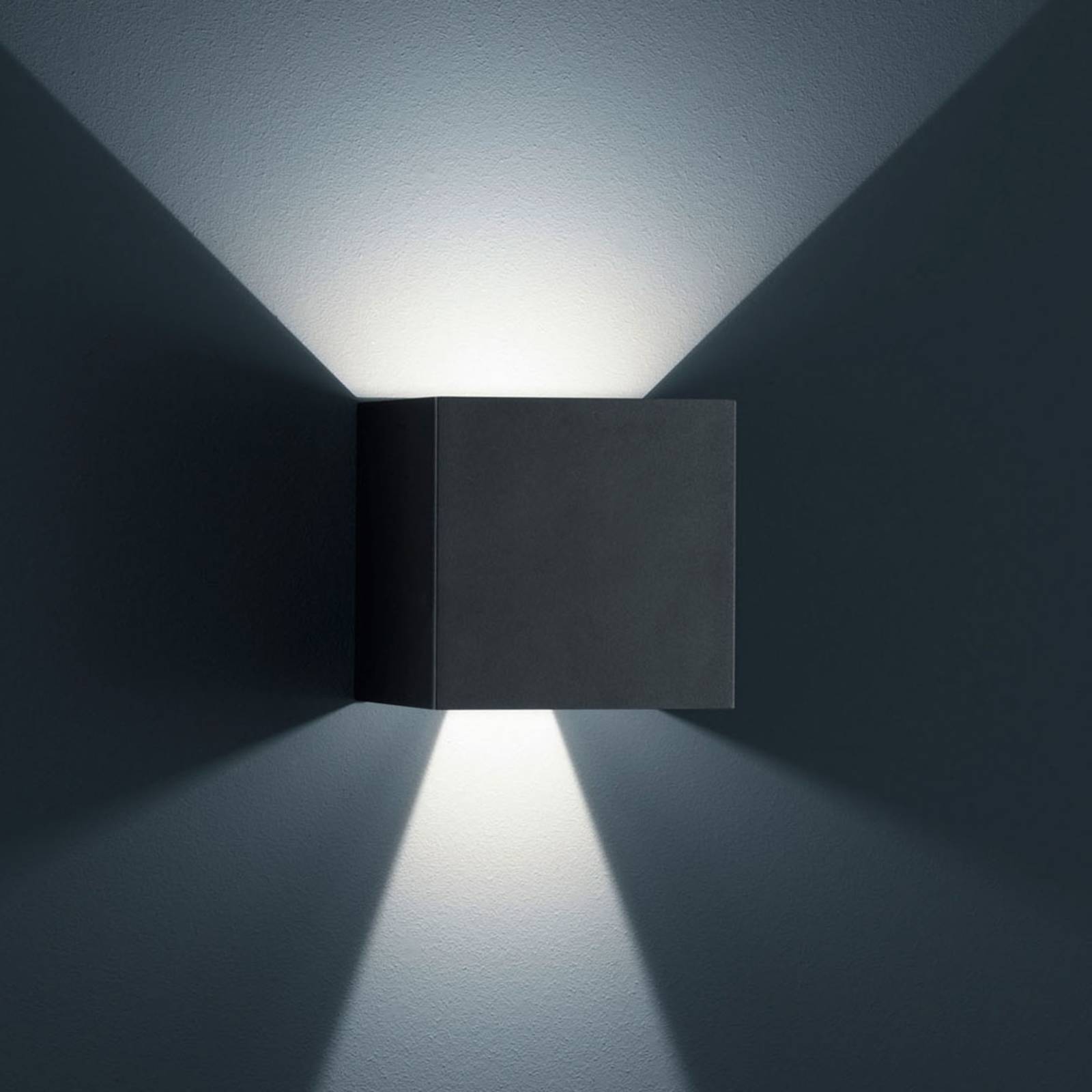 Helestra LED Outdoor Wall Light SIRI 44 L, Black, Aluminium, Modern, Outdoor Wall Light