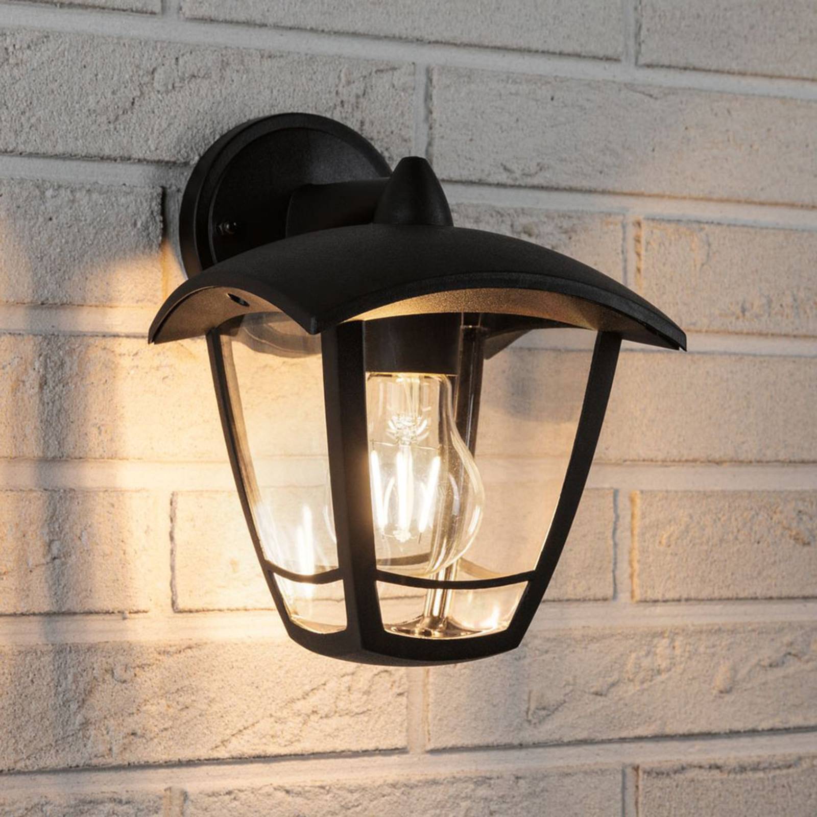 Paulmann Outdoor Wall Light Classic curved, dimmable, Black, Plastic, Outdoor Wall Light