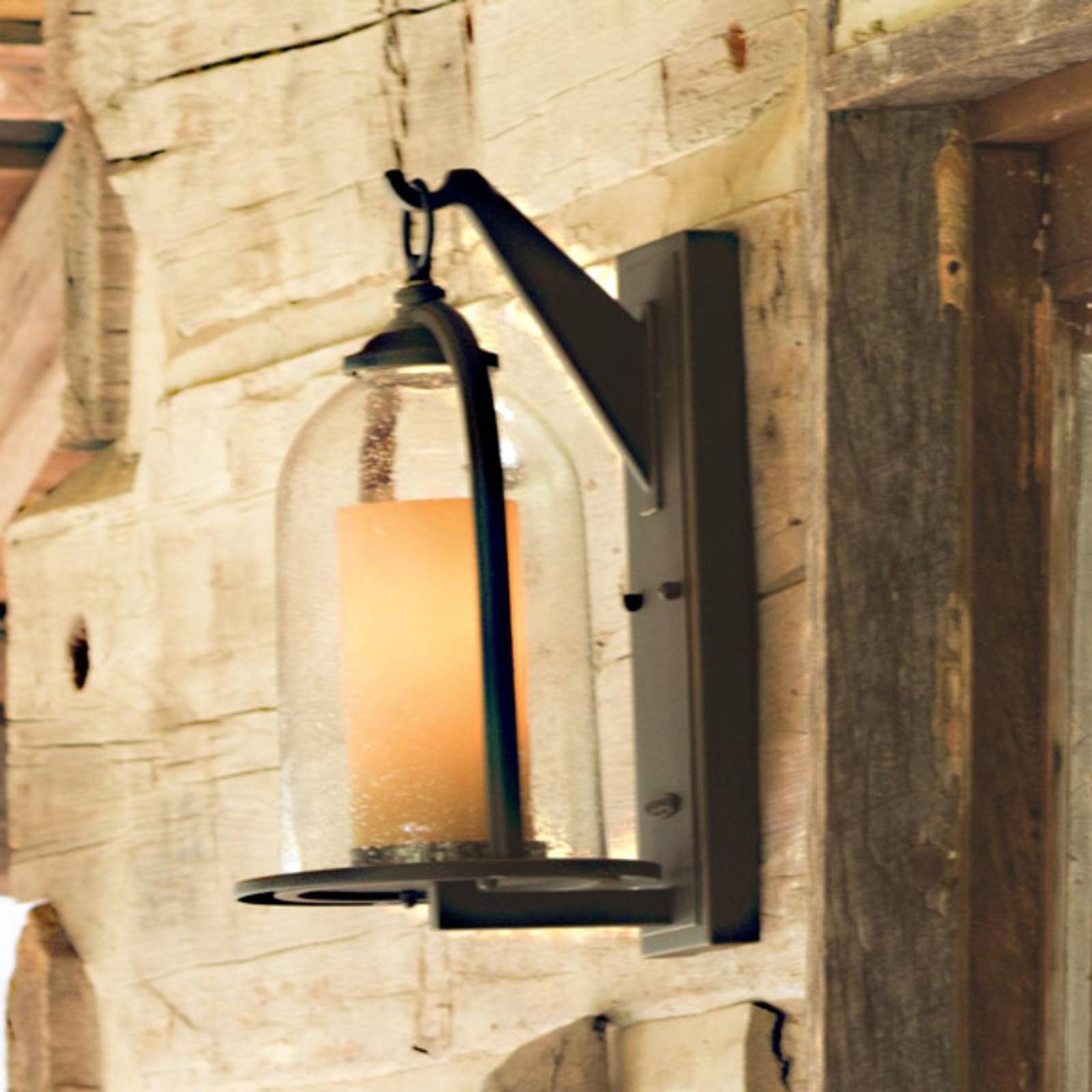 HINKLEY Outdoor Wall Light Quincy, Clear / transparent, Aluminium, Country House / Rustic, Outdoor Wall Light
