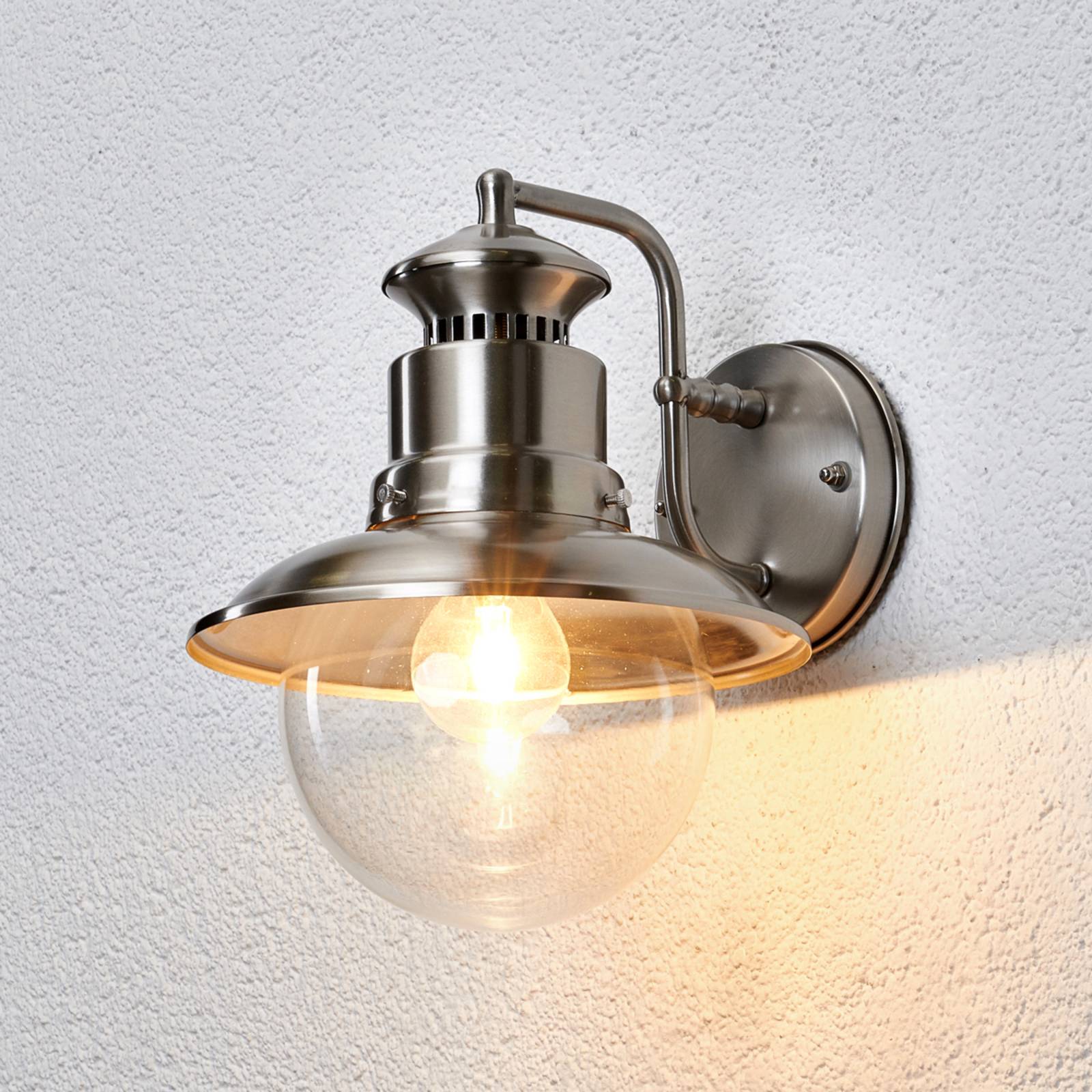 Outdoor Wall Light GWENDOLYN Lindby, dimmable, Alu / grey / zinc, Stainless steel, Modern, Outdoor Wall Light