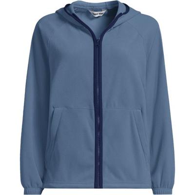 Anyweather™ Water Repellent Hooded Fleece Jacket, Women, size: 16-18, regular, Blue, Polyester, by Lands' End
