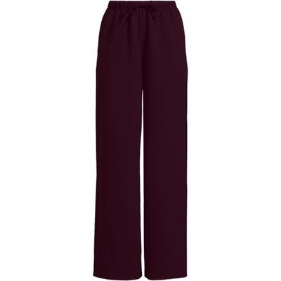 Flowing Woven Trousers with Elastic Waistband, Women, size: 14, regular, Red, by Lands' End