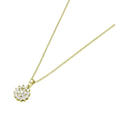 Kette mit Anhänger LUIGI MERANO "Blüte, mit Lab Grown Diamanten, Brillantschliff, Gold 375", gold, Halsketten, Damen, 45cm, Gelbgold 375 Image