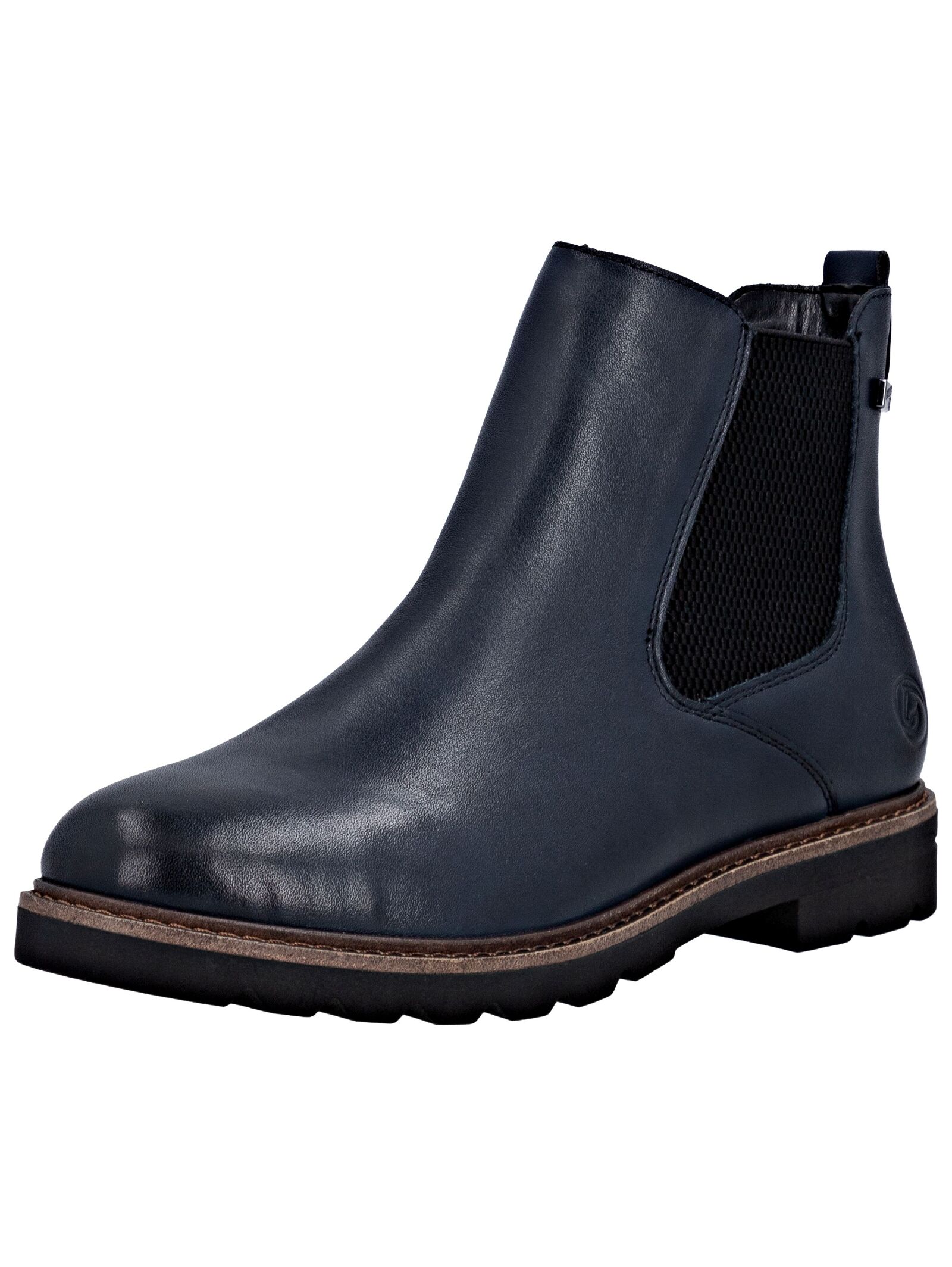 Stiefelette REMONTE "Remonte Stiefelette Leder/Textil", Damen, Gr. 38, schwarz (blau, schwarz), Leder, Textil, Schuhe Stiefelette