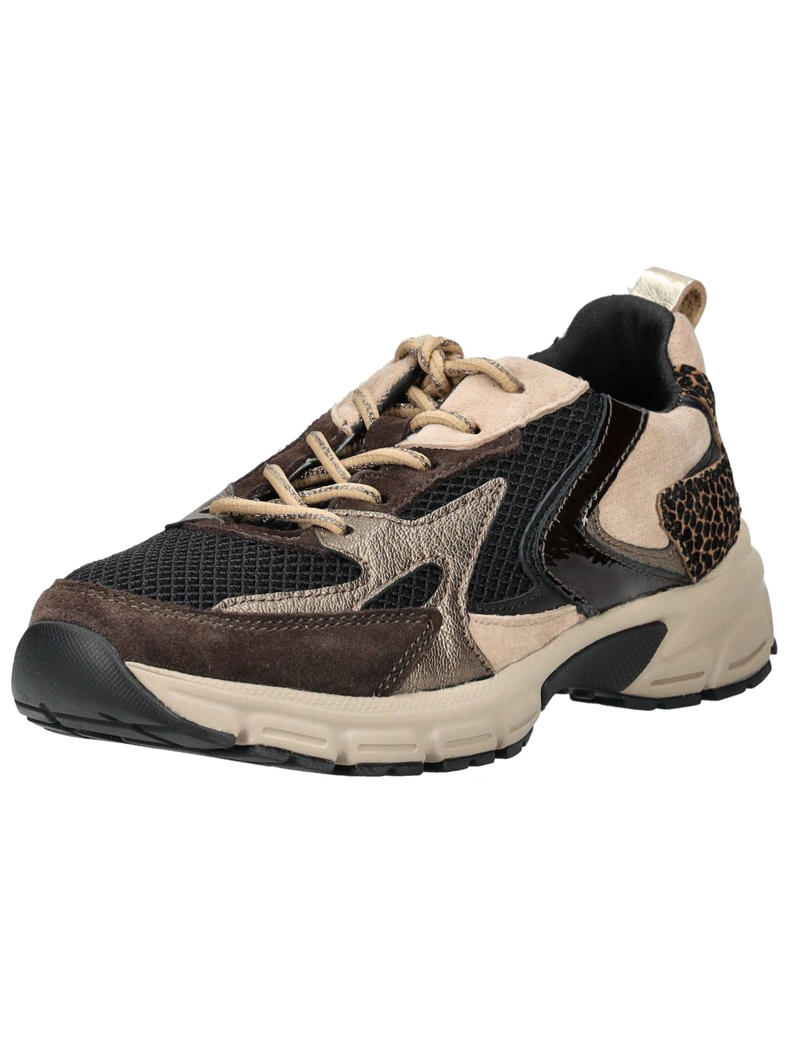 Sneaker GABOR COMFORT "Gabor Comfort Sneaker Leder", Damen, Gr. 39, schwarz (schwarz, braun), Leder, Schuhe