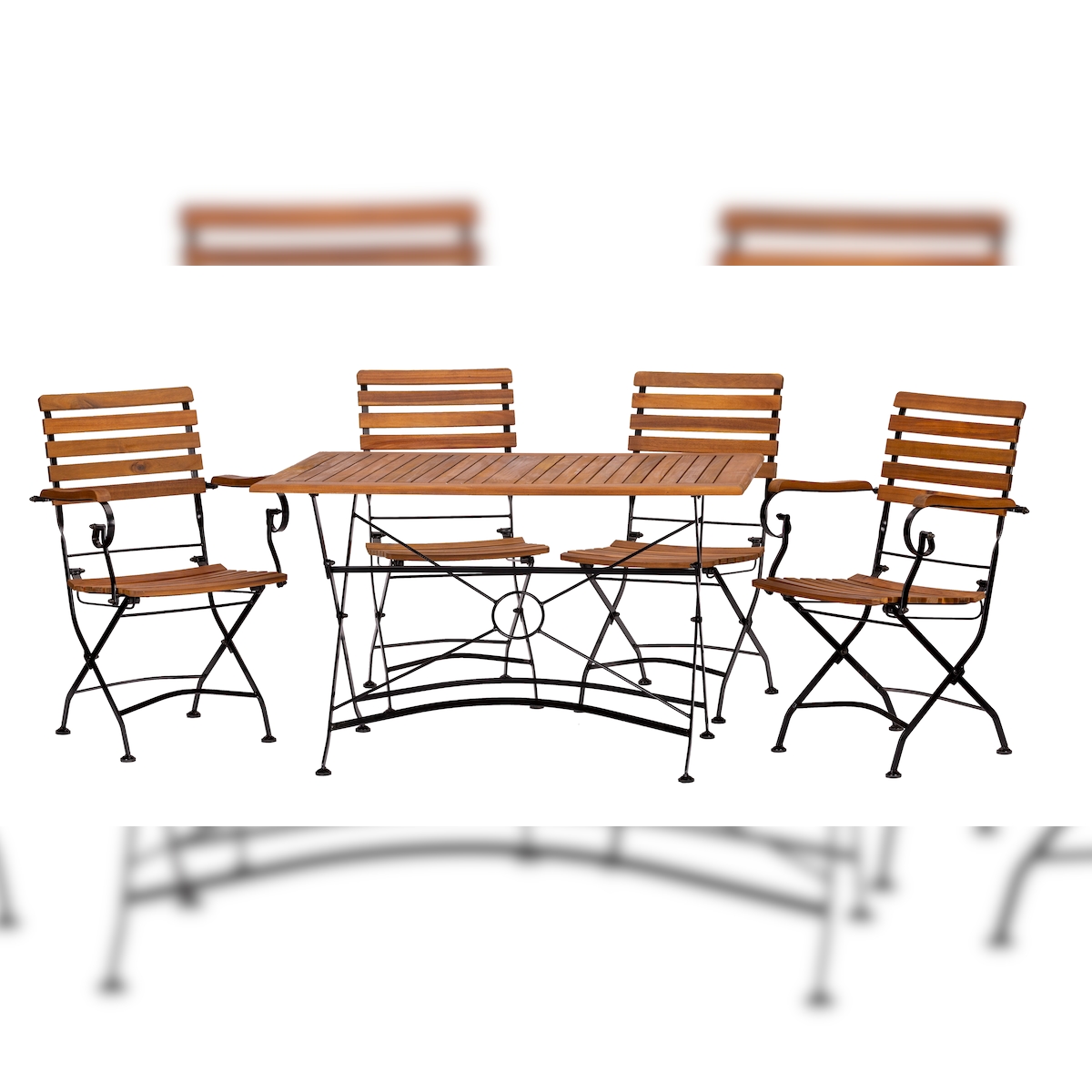 acamp Tischgruppe Lindau Tisch 120x80cm + 2x Lindau Sessel + 2x Lindau Stühle Image