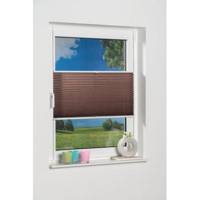 Plissee K-HOME "Klemmfix Pisa" Gr. 20, braun (mokka), B:45cm H:130cm, Obermaterial: 100% Polyester, Plissees, Crushed-Optik Image
