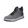 Sneaker RIEKER "Rieker Sneaker Lederimitat", Herren, Gr. 46, grau (grau, schwarz), Lederimitat, casual, Schuhe