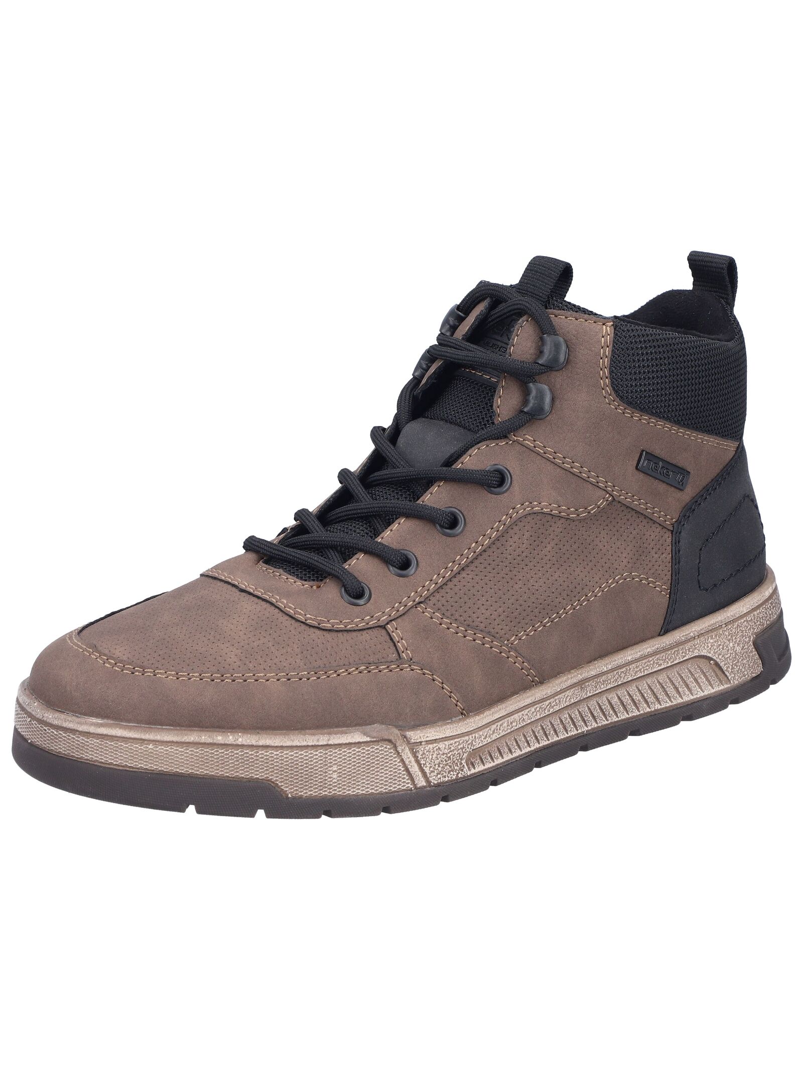 Sneaker RIEKER "Rieker Sneaker Lederimitat", Herren, Gr. 45, braun (hellbraun), Lederimitat, Schuhe Sneaker