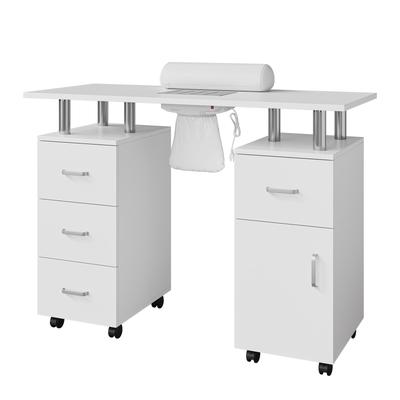 Manicure Table Nail Desk for Nail Tech with 4 Drawers and 1 Cabinet