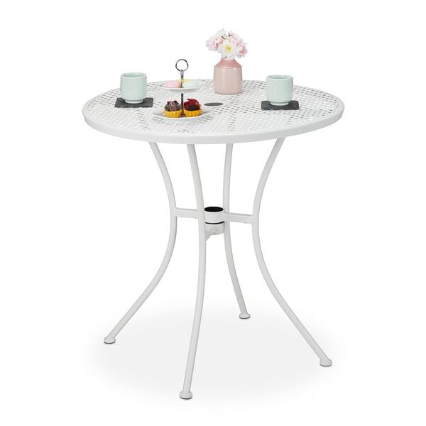 relaxdays Gartentisch mit Schirmloch Image