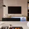 Rosahqnda Armoire TV avec LED, 200x39x42cm, meuble TV bas, meuble TV, meuble TV, commode TV, salon, salle à manger