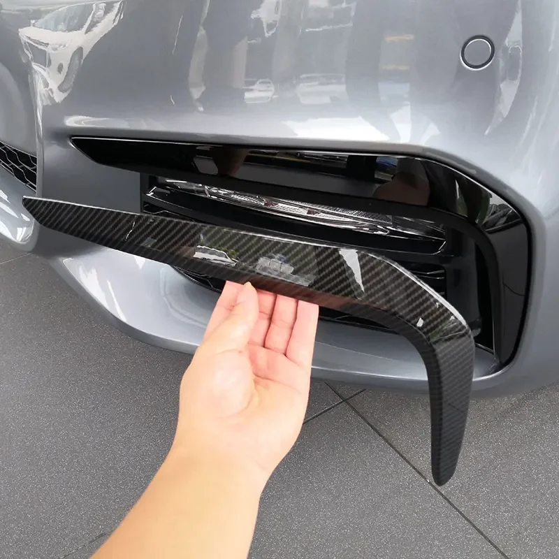 Für BMW 5er G30 530liM 2018-2023 ABS Carbon Faser Auto Front Nebel Streifen Abdeckung Trim Aufkleber auto Zubehör Image