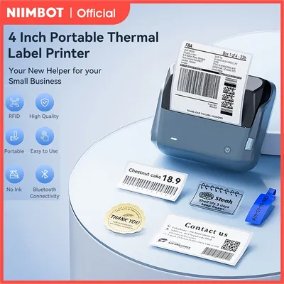 Niimbot B4 Thermal Label Printer Wireless 20-110mm Width Adhesive Label Machine for Barcode Price Tag Business Home Office