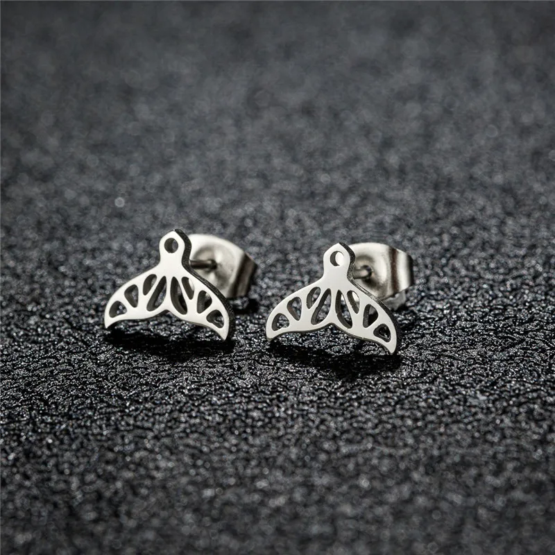 Süße Meerjungfrau Schwanz Edelstahl Ohrstecker Frauen Trendy Piercing Schmuck Mädchen Meer Fischschwanz Ohrring Geschenk Zubehör Image