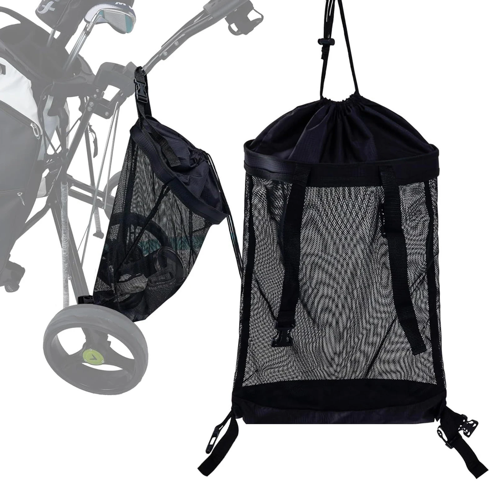 Trolley Borsa a rete Carrello da golf universale Borsa a rete Carrello da spinta Organizzatore Carrello da golf Borsa portaoggetti posteriore per regalo da golf Accessori da golf