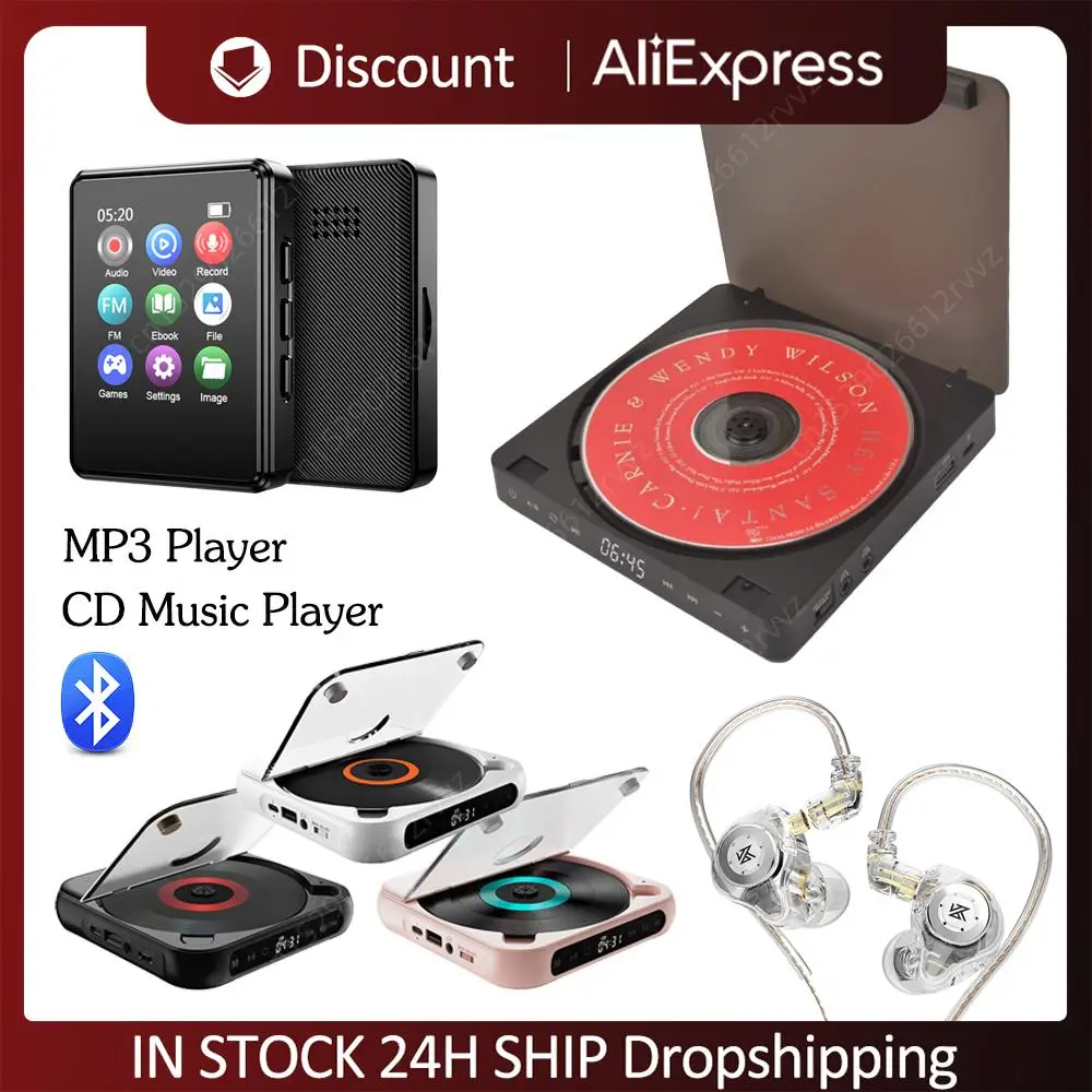 Lettore CD portatile altoparlante Stereo Hifi compatibile con Bluetooth Touch Control HIFI Walkman Disc Jack da 3.5mm lettore musicale Stereo USB