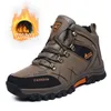CHRLCK Große Größe Männer High Top Fleece Outdoor Wanderschuhe Wasserdichte Leder Turnschuhe Super Warme männer Wandern Klettern Schuhe