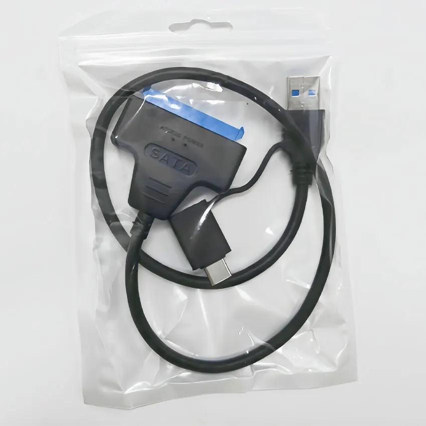 Nuovo cavo adattatore SATA a USB 3.0/tipo C 2 in 1 fino a 6 Gbps Supporto ad alta velocità Disco rigido SSD HDD esterno da 2,5 pollici Sata a 22 pin