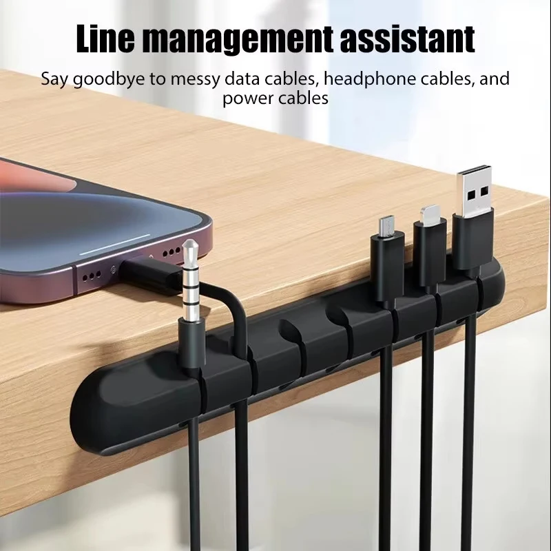 Kabel Organizer Kabel Klemme Büro Maus Draht Wickler Kopfhörer Halter Kabel Silikon Handys Linie Draht Organizer Klemme USB Wickler Image