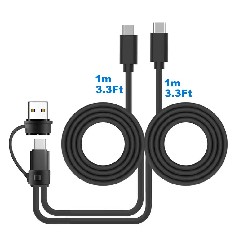 2in1 USB A/C auf Dual USB C Kabel Multi Typ C Splitter Kabel Kurz 1 in 2 Out USB Typ C Ladekabel für zwei Geräte Ladegerät Image