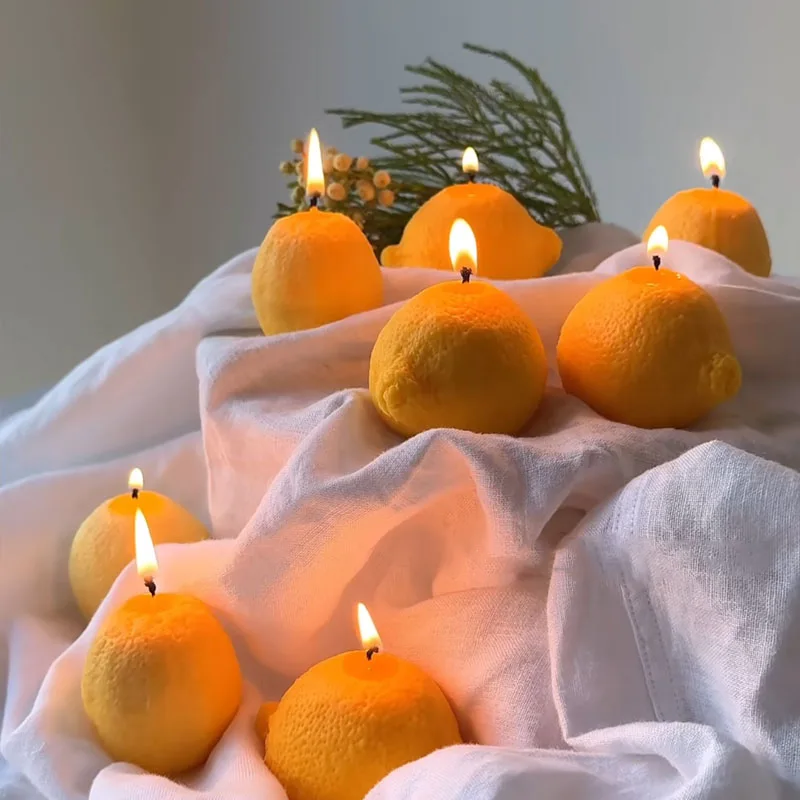 3D Zitrone Kerze Silikon Form Simulation Obst DIY Aromatherapie Kerze Backform Wachs Form Harz Casting Formen Wohnkultur Image
