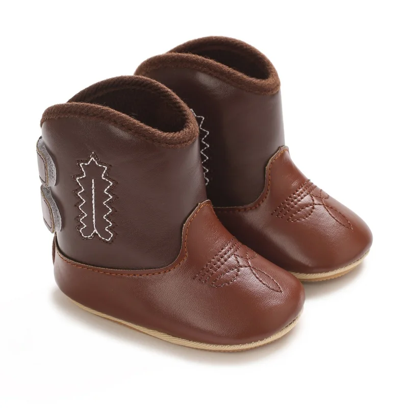 ​ „Ethnisch bestickte Babystiefel – Lauflernschuhe aus Denim mit weicher Sohle | Herbstmode Schuhe" ​ ​