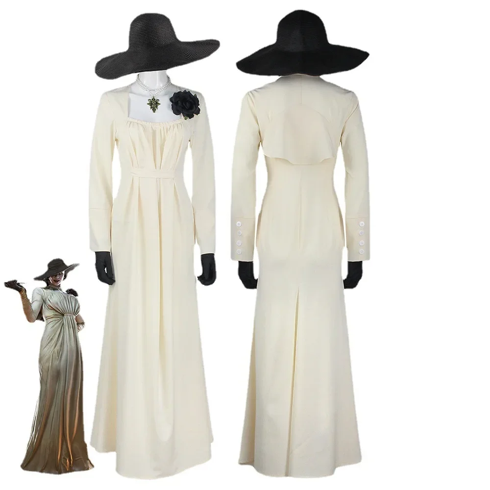 Film Resident Evil 8 Village Cosplay Dimitrescu Kleider Kostüm für Frauen Erwachsene Halloween Maskerade Karneval Kostüm Image