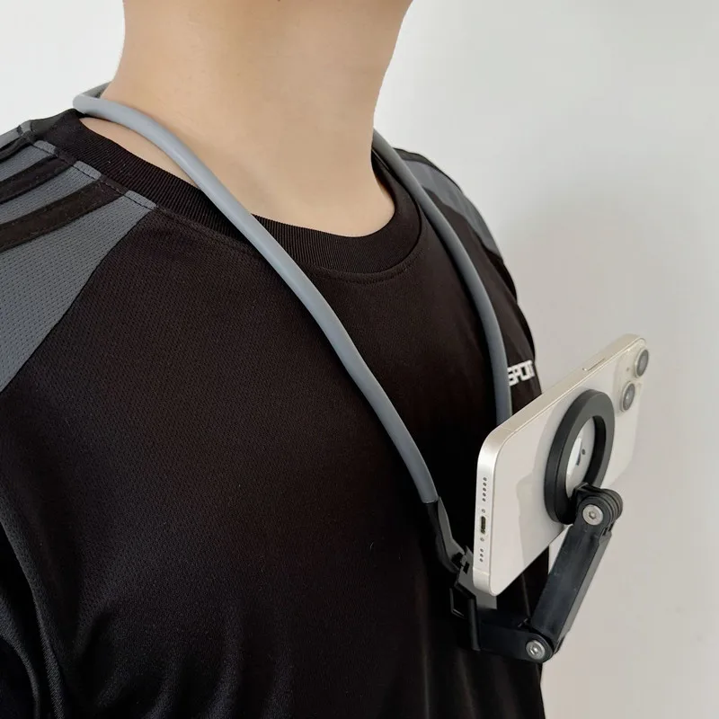 Supporto per telefono cellulare con collo indossabile a mani libere Supporto per treppiede magnetico sospeso per supporto per selfie stick video per iPhone GoPro Magsafe