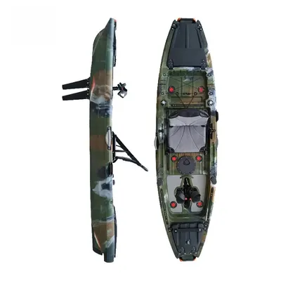 Newly 10ft tandem Sea Angler Sit on Top Fishing Kayak Rowing Boat with Foot Pedal