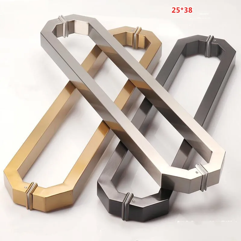 Verdickter 304 Edelstahl Vierkant rohr Türgriff Glastür griff Schiebetür griff Holztür griff (XYLS-014)