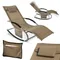 SoBuy OGS28 Sun Lounger Garden Chair Recliner with Cushioned Pillow & Side Pocket Garden Rocking Chair with Steel Furniture
