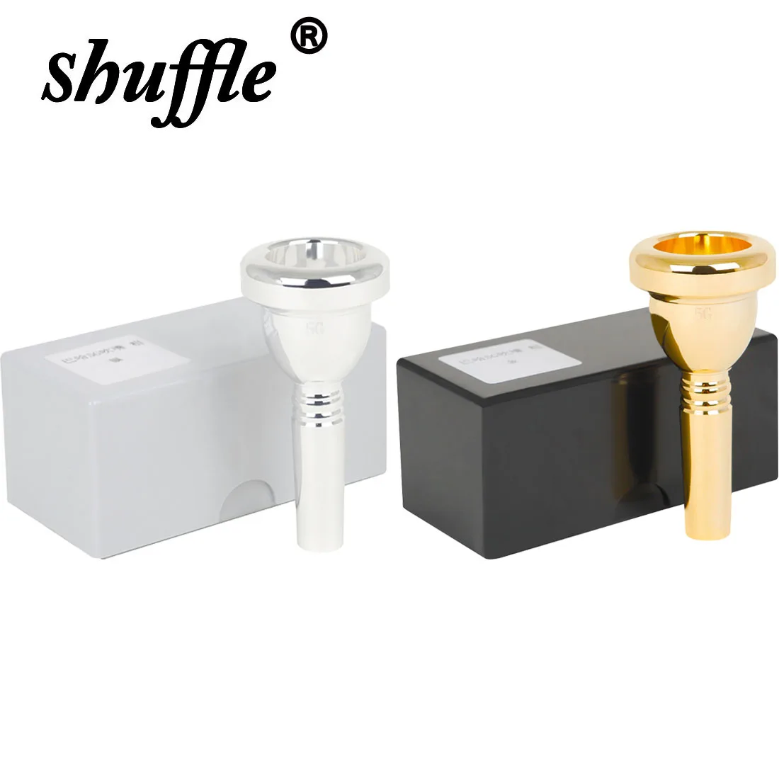 Bach 12,7 mm Tenorposaune Messing Golden Silber Mundstück Professionelles großes 5G Hornmund Messing Tenorposaune Zubehör Image