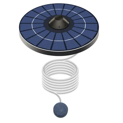 Solar Floating Pond Aerator Solar Powered Air Pump with Air Hose and Bubble Stone Fish Tank Oxygenator for Garden Pond