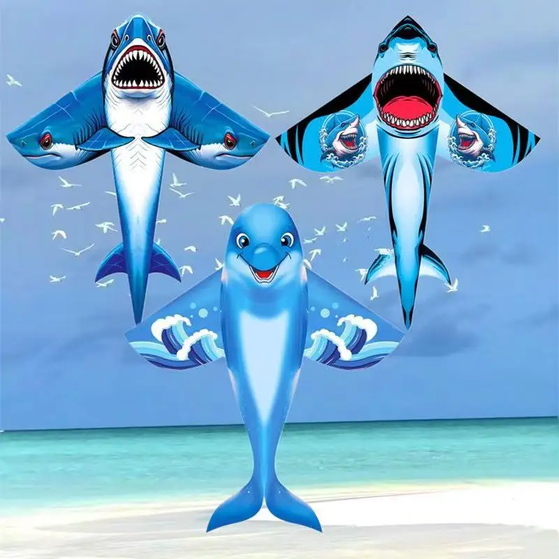 Shark kite fly dolphins kite nylon fabric whale kites factory weifang kites for adults kite line cartoon kite wind kite kid kite