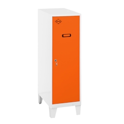 PROREGAL Schließfachwürfel AMEGO | HxBxT 101,5x40x50cm | Mit Standfüße | Orange-Weiß | Spind Schließfach Garderobe Image