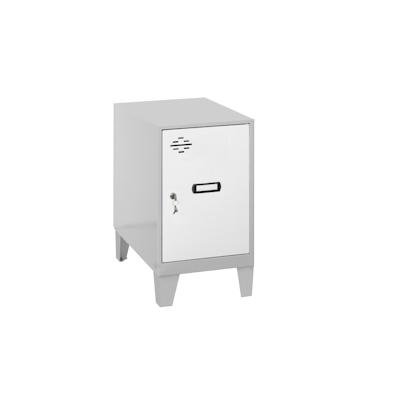 PROREGAL Schließfachwürfel AMEGO | HxBxT 57,5x30x50cm | Mit Standfüße | Weiß-Grau | Spind Schließfach Garderobe Image