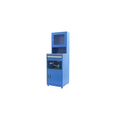 PROREGAL Industrie-PC-Schrank AMEGO | HxBxT 170x56x57cm | Mit Schließfach + Stauraum | Blau | Computerschrank Mediaschrank Image