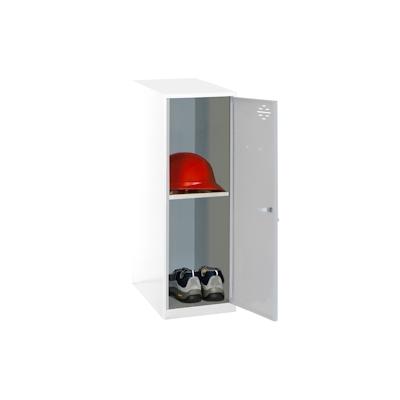 PROREGAL Schließfachschrank AMEGO | HxBxT 91,5x40x50cm | 1x Fachboden | Ohne Standfüße | Grau-Weiß | Spind Schließfach Garderobe Image
