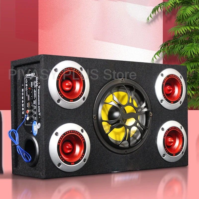 5/6/8/10inch Car Subwoofer 5.0 Bluetooth Car Speaker 12V-24V/220V Vehicle Sound System USB TF Card FM Radio For Home Car Audio