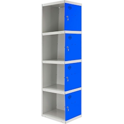 Proregal Spind AMEGO | HxBxT 180x40x50cm | 4 Abteile | Anbaumodul | Grau-Blau Image
