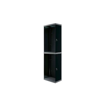 PROREGAL Spind AMEGO | HxBxT 180x30x50cm | 2 Abteile | Anbaumodul | Anthrazit-Anthrazit | Schließfach Garderobe Image